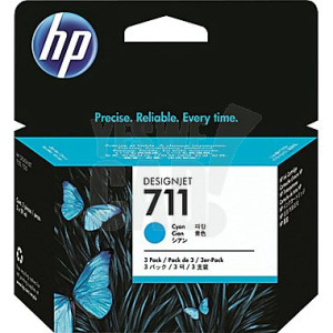 HP 711 - CZ134A - Cartouche d'encre - 3 x cyan - Pack de 3 x 29 ml