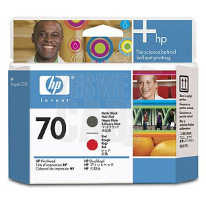 HP 70 - C9409A - Têtes d'impression - 1 x noir mat et 1 x rouge