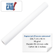 YESWECAD - Rouleau de papier jet d'encre universel - 106,7 cm x 46 m - 95 g/m²