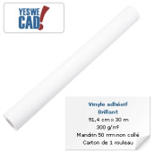 Rouleau de vinyle adhésif brillant - 91,4 cm x 30 m - 300 g/m²